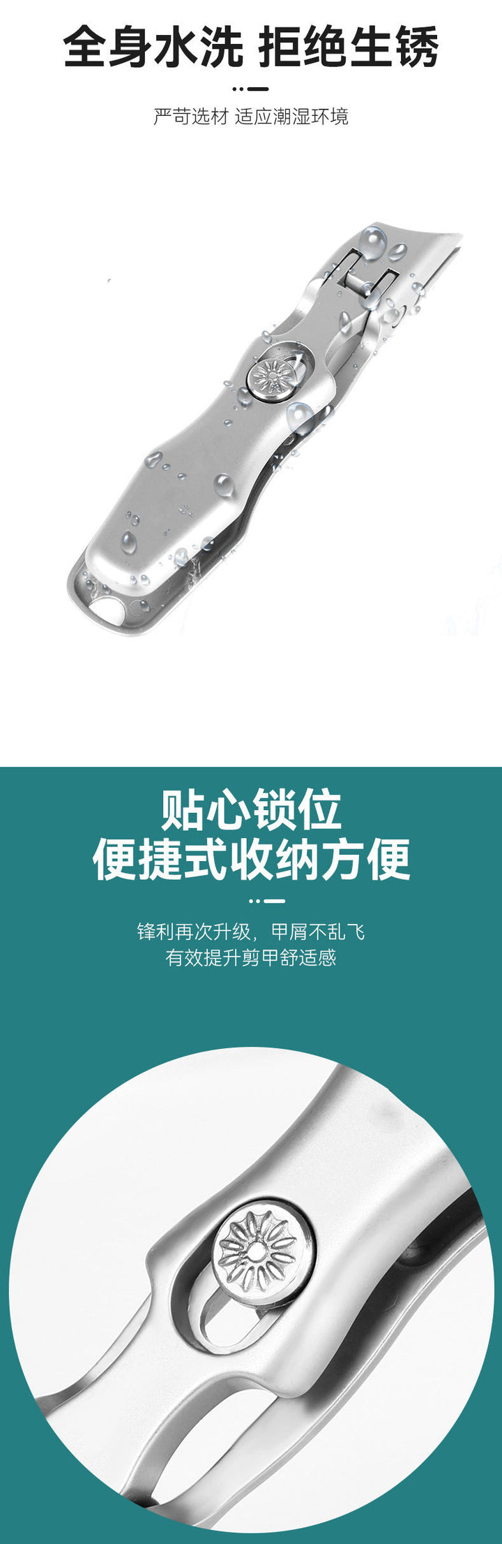 Slanted Nail Clippers for Thick Nails, Steel Splash-Proof