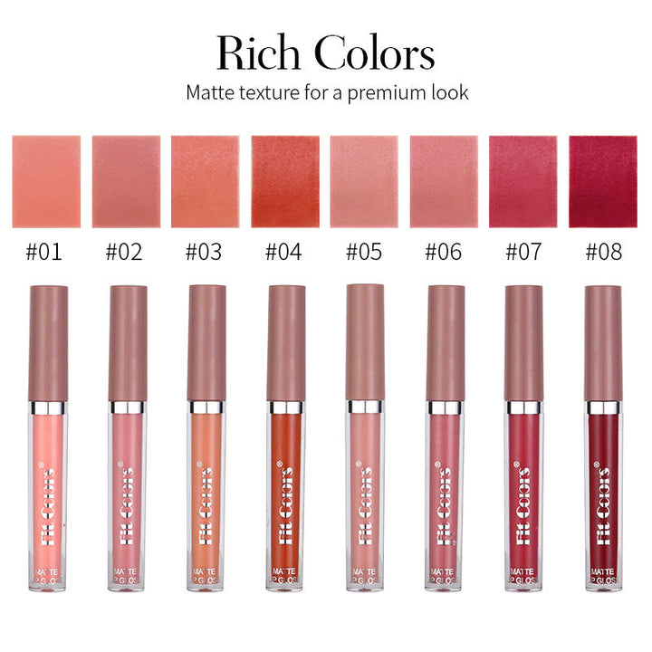 Matte Liquid Lipstick Set: 8 Rich Versatile Shades