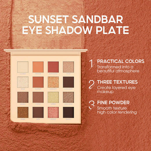 16-Color Sunset Eyeshadow Palette With Matte & Glitter