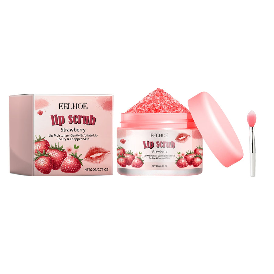 Lip Scrub for Dry Lips — Strawberry Exfoliates & Smooths