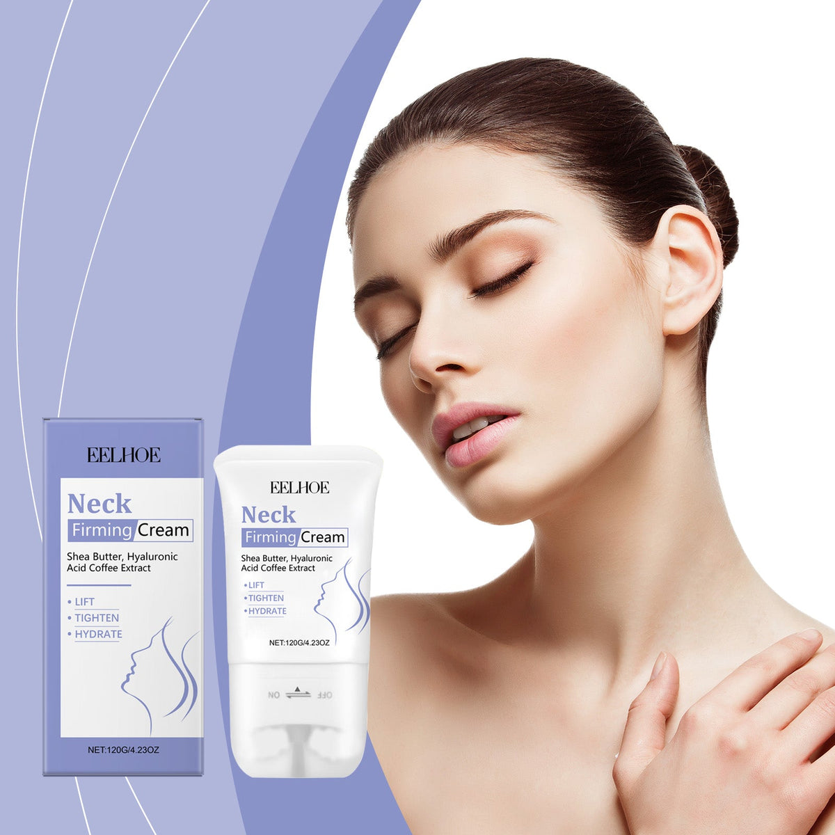 Neck Firming Cream With Roller Massager For Sagging Skin