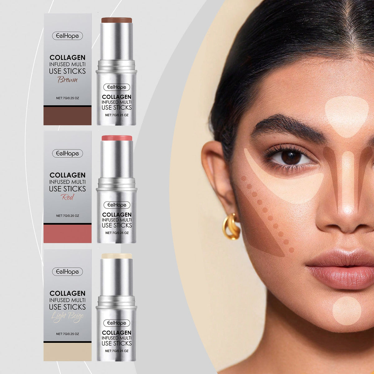 Collagen Makeup Stick for Natural, Dimensional Glow