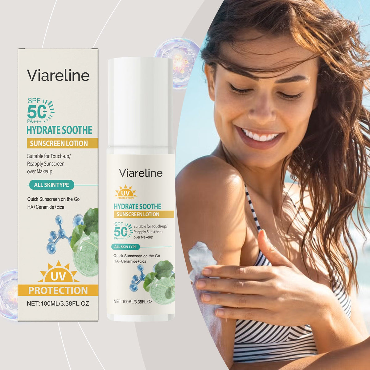 Viareline SPF 50 Hydrating Emulsion Reapply Over Makeup