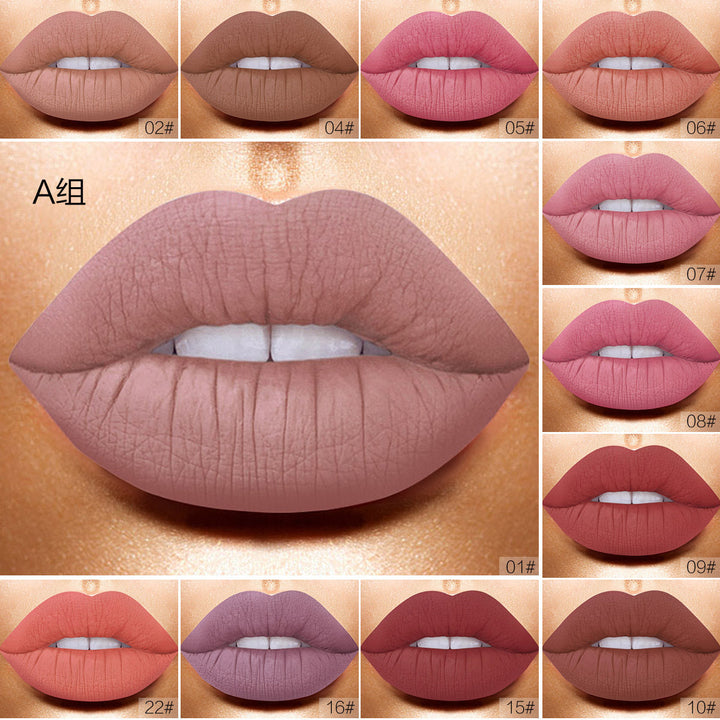 12-Color Matte Lip Gloss Gift Set for Lasting Color