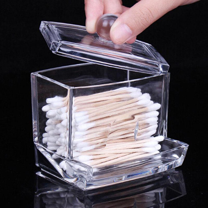 Cotton Swab Holder — Crystal Organizer with Side Slot
