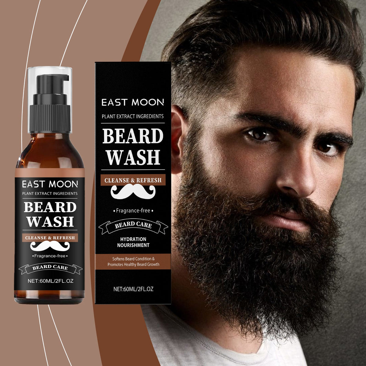 Beard Wash for Men – Gentle Plant-Based Cleanser, Promotes
