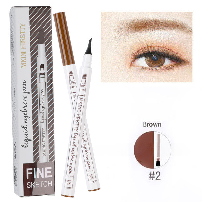 Four-Prong Eyebrow Pen for Natural Hair-Like Strokes