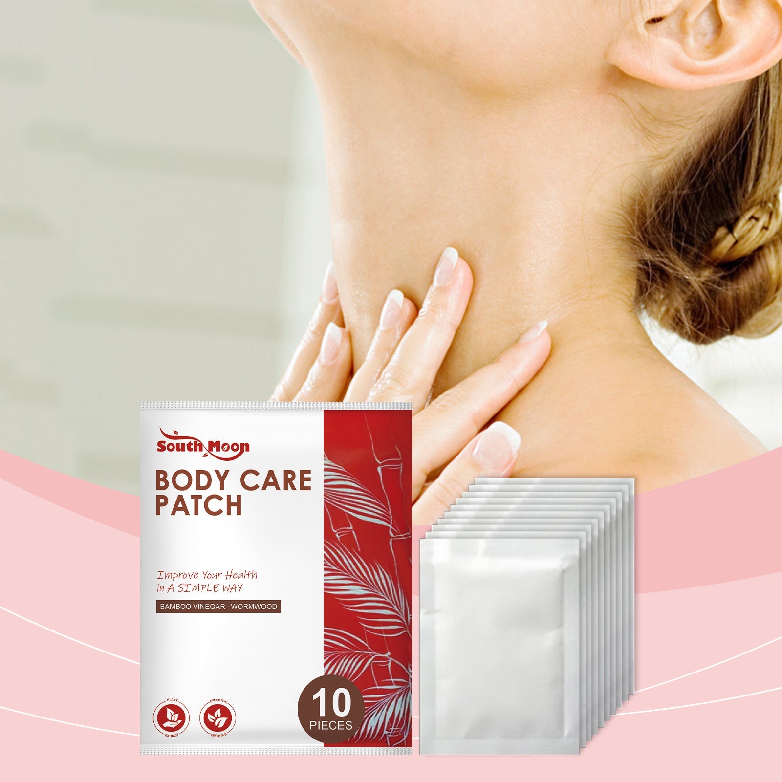 South Moon Body Care Patch box with 10 individual patches displayed next to packaging