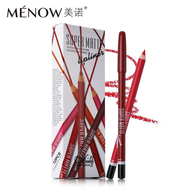 12-Piece Lip Liner Set for Precise Matte Definition