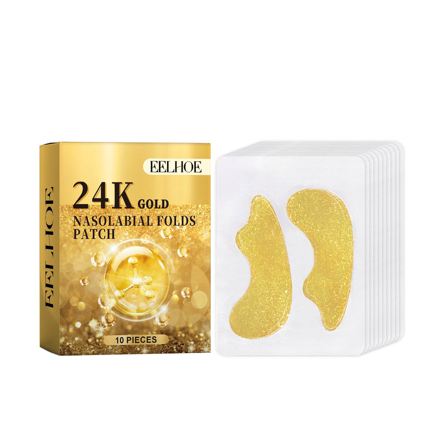 24K Gold Nasolabial Fold Patches - Firm & Smooth Mouth Lines