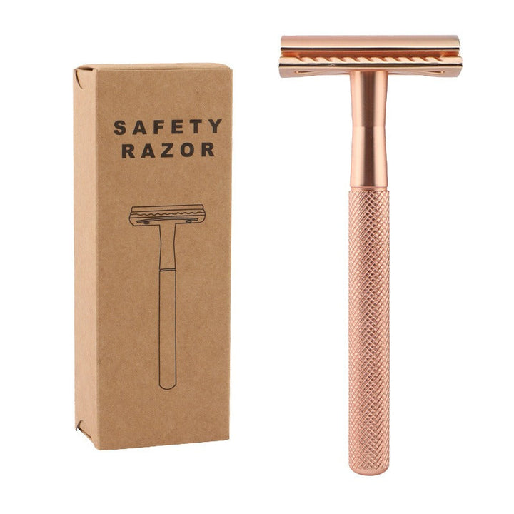 Safety Razor — Manual Shaver, Rose Gold, 10 Blades