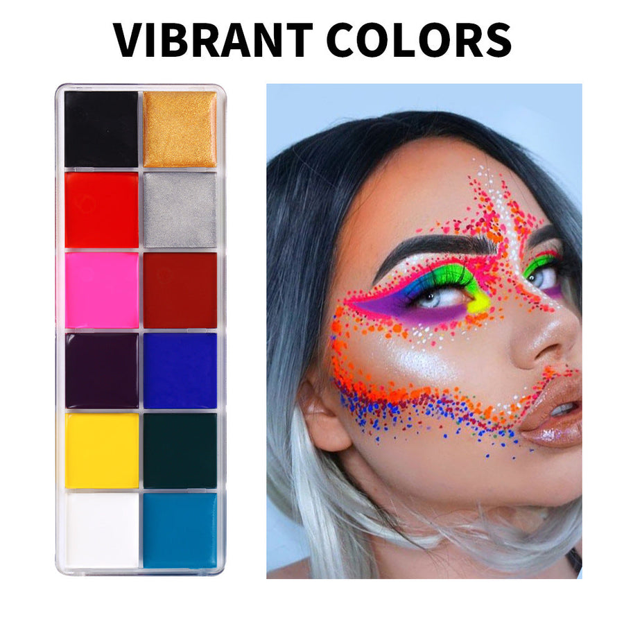 Face And Body Paint Palette With 12 Vibrant Colors