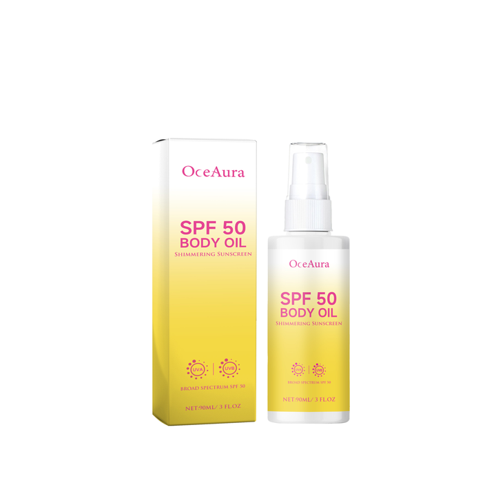 Shimmer Body Oil SPF 50 Sunscreen with Water Lock