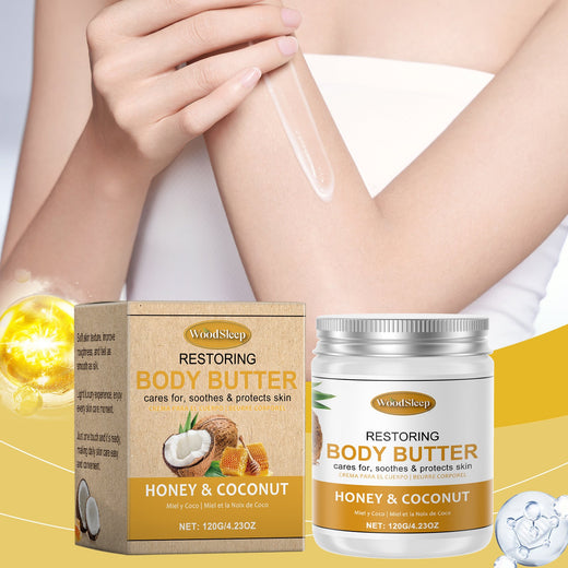 WoodSleep Coconut Body Butter for Dry, Sagging Skin