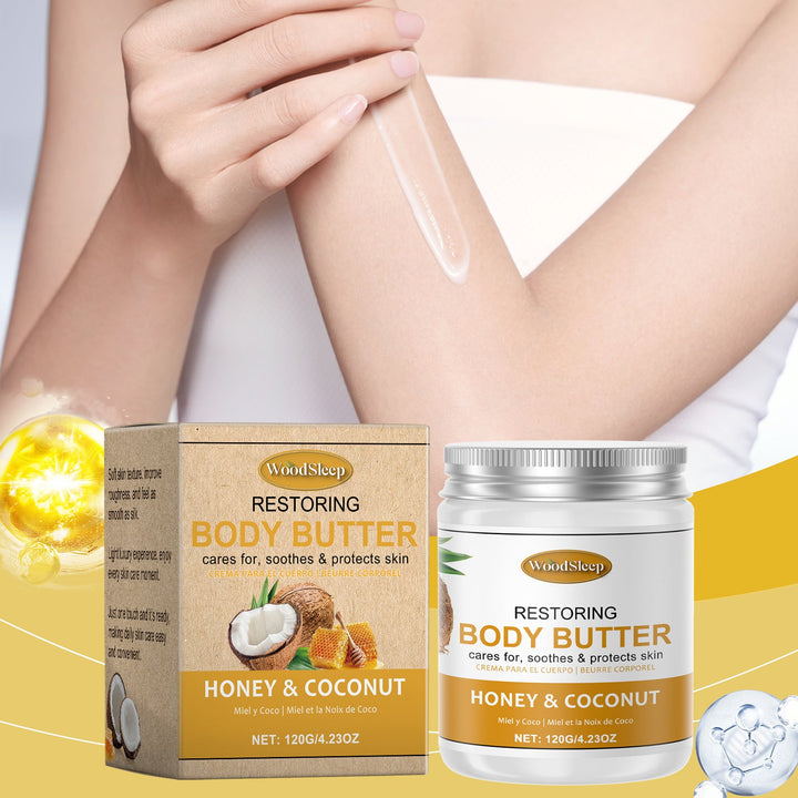 WoodSleep Coconut Body Butter for Dry, Sagging Skin