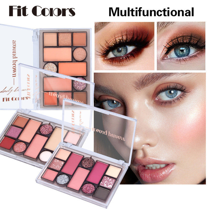 12-Color Makeup Palette for Warm Eye and Face Looks