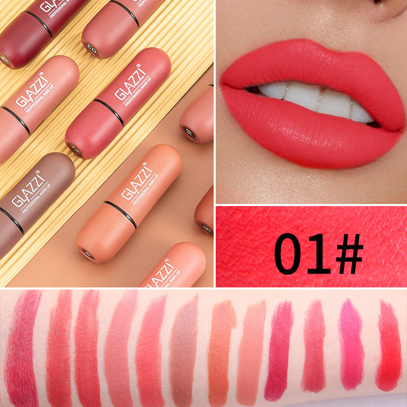 Velvet Matte Capsule Lipstick for Bold, Vivid Color