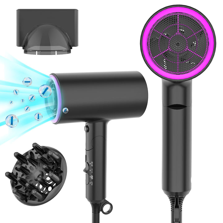 Ionic Hair Dryer — Foldable 1800W Blow Dryer with 5