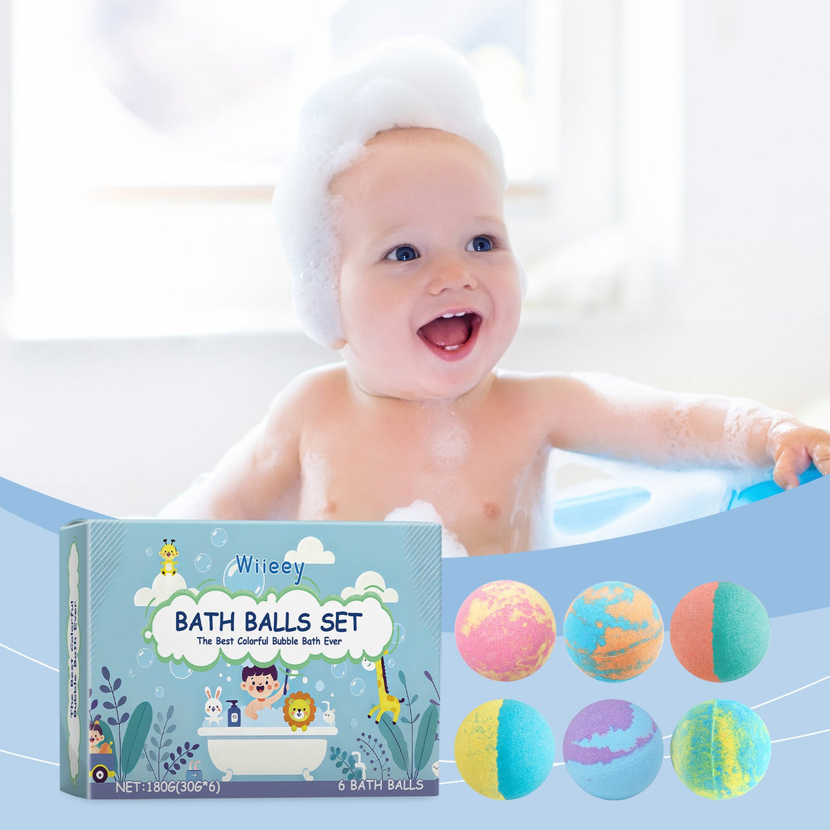 Children's Bath Bombs, Colorful Moisturizing Bubbles