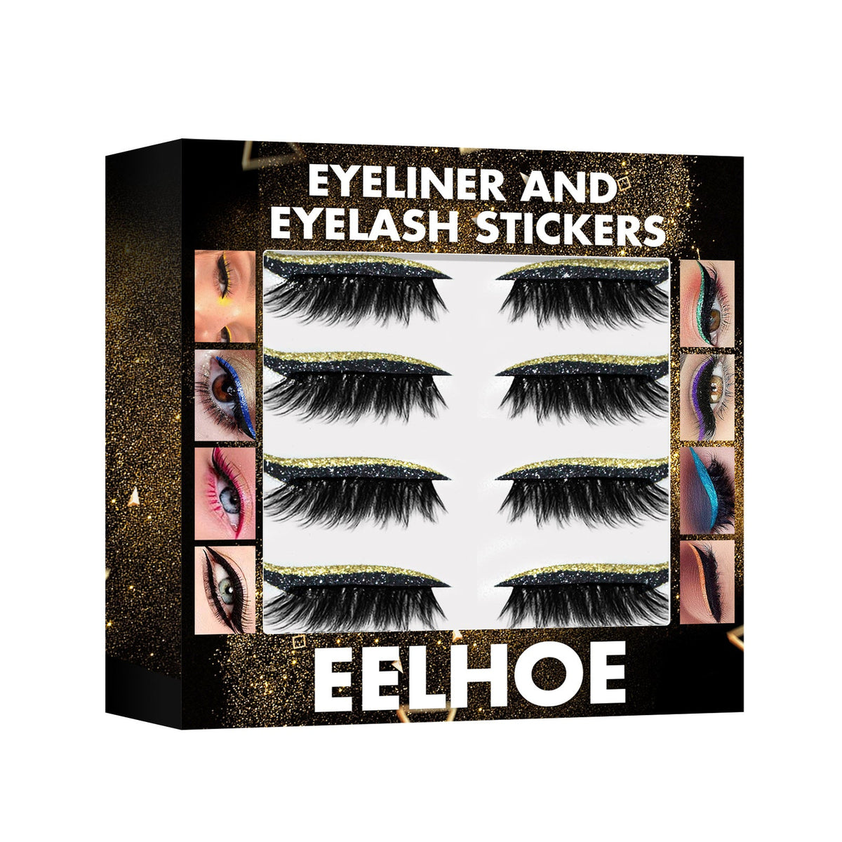 7-Color Self-Adhesive Glitter Eyeliner False Lashes