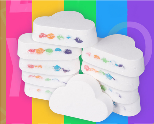 Cloud Bath Bombs for Colorful, Bubbly Bath Relaxation