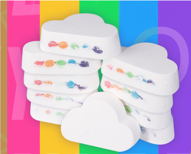 Cloud Bath Bombs for Colorful, Bubbly Bath Relaxation