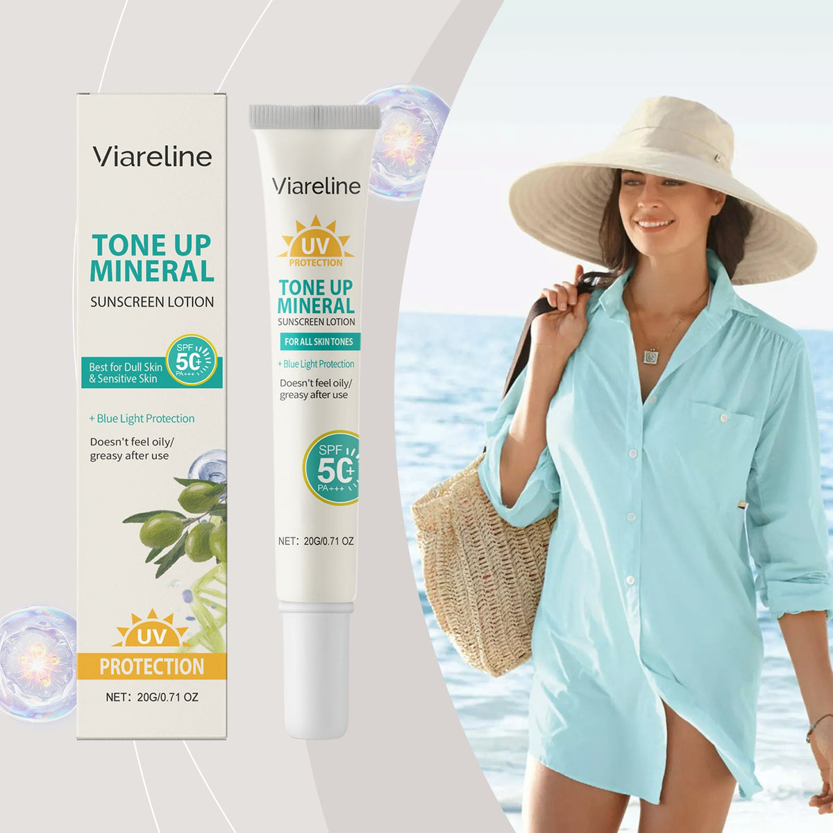 Viareline SPF 50+ Brightening Essence Sunscreen