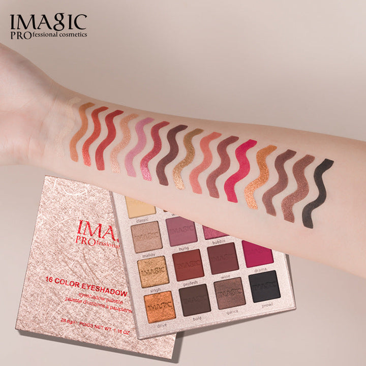 Eyeshadow Palette: 16 Colors, Matte & Pearlescent