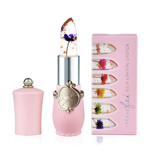 Flower Jelly Lipstick for Glossy Pink-Tinted Lips and Makeup