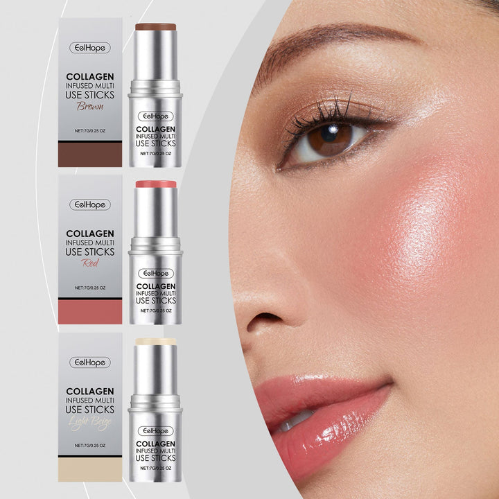 Collagen Makeup Stick for Moisturizing Soft-Gloss Color
