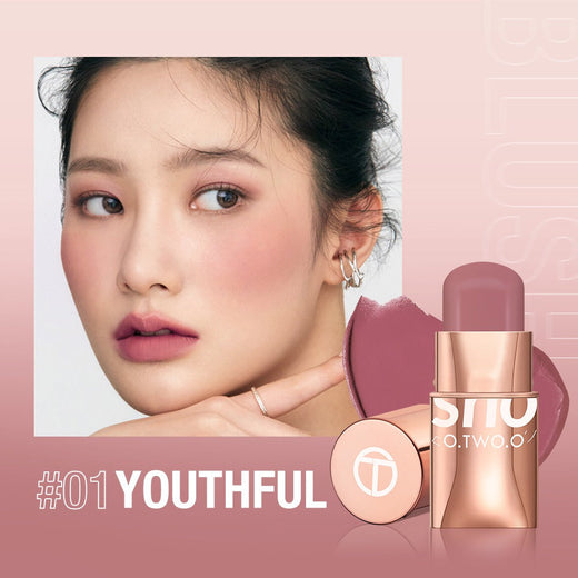 3-in-1 Cream Blush Stick for Soft Natural Rosy Cheeks
