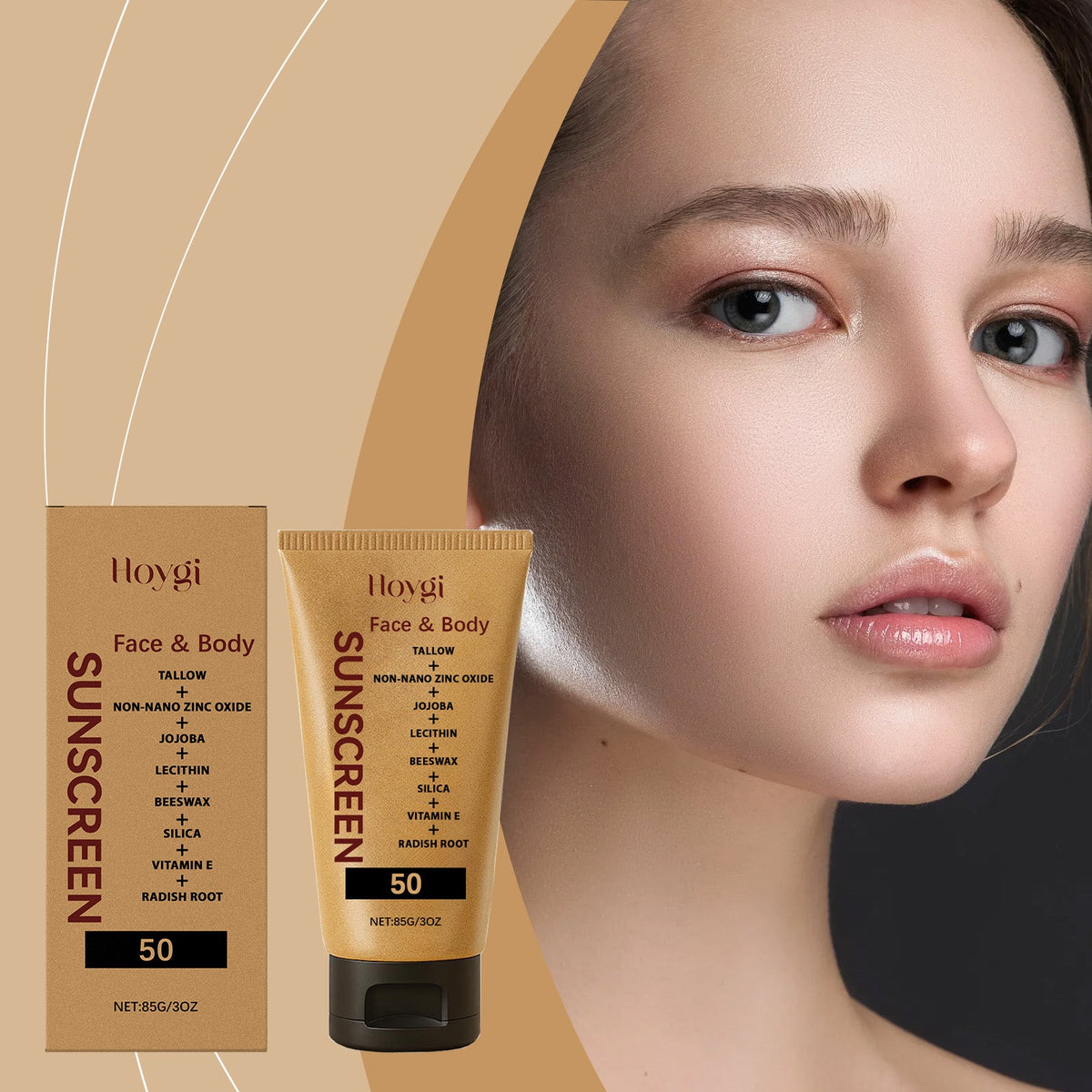 SPF 50 Mineral Sunscreen Cream Non-Greasy Under Makeup