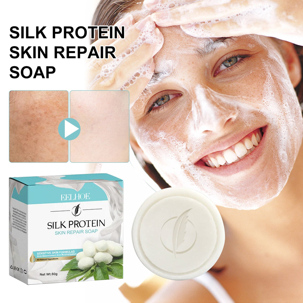 Silk Protein Repair Soap — Clear Acne and Dark Spots