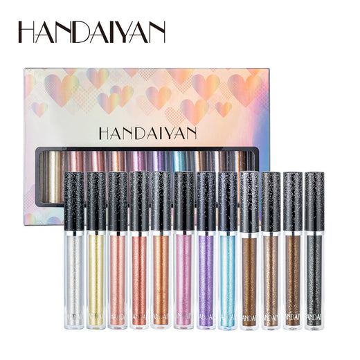 12-Piece Liquid Eyeshadow Set for Shimmering Looks