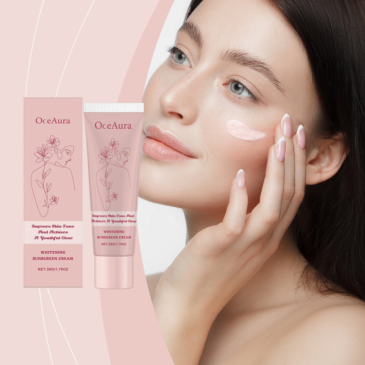 OceAura Sunscreen Cream With Titanium Dioxide & Glow
