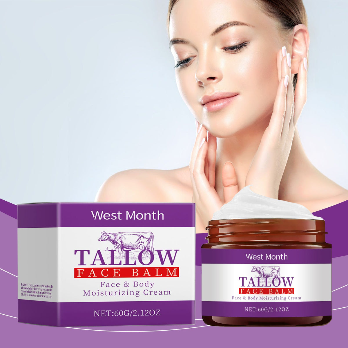 Tallow Face Cream for Dry, Irritated Skin Relief