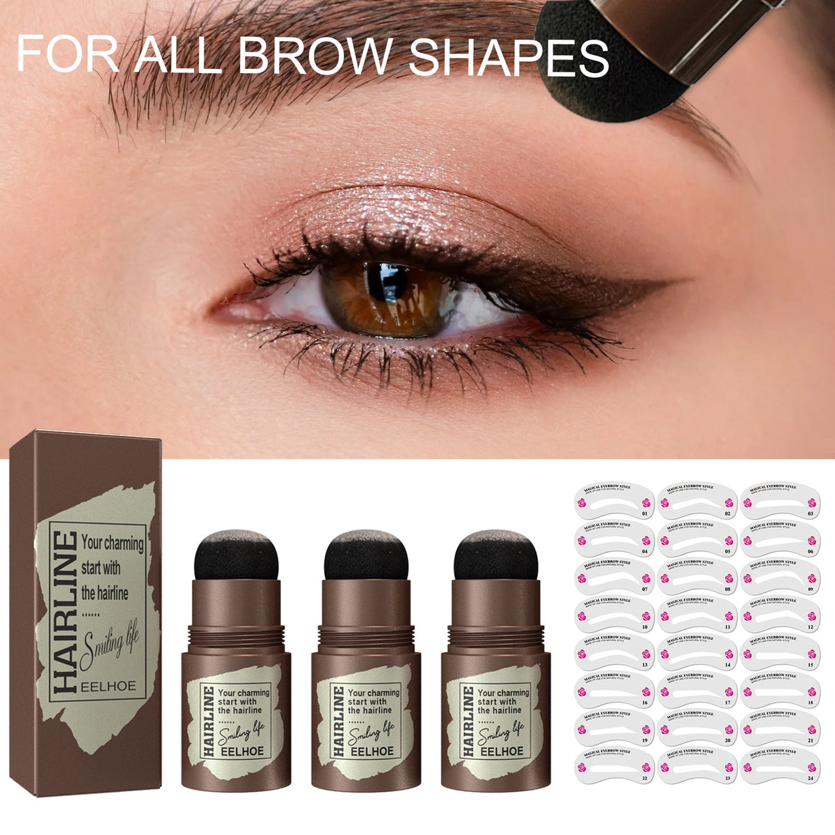 Eyebrow Stamp Kit for Fast, Natural, Symmetrical Brows