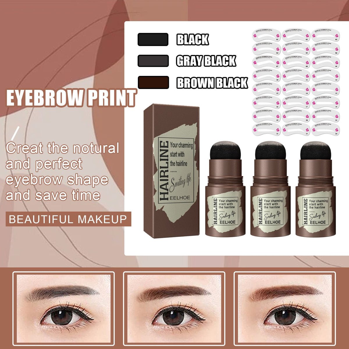 Eyebrow Stamp Kit for Fast, Defined, Waterproof Brows
