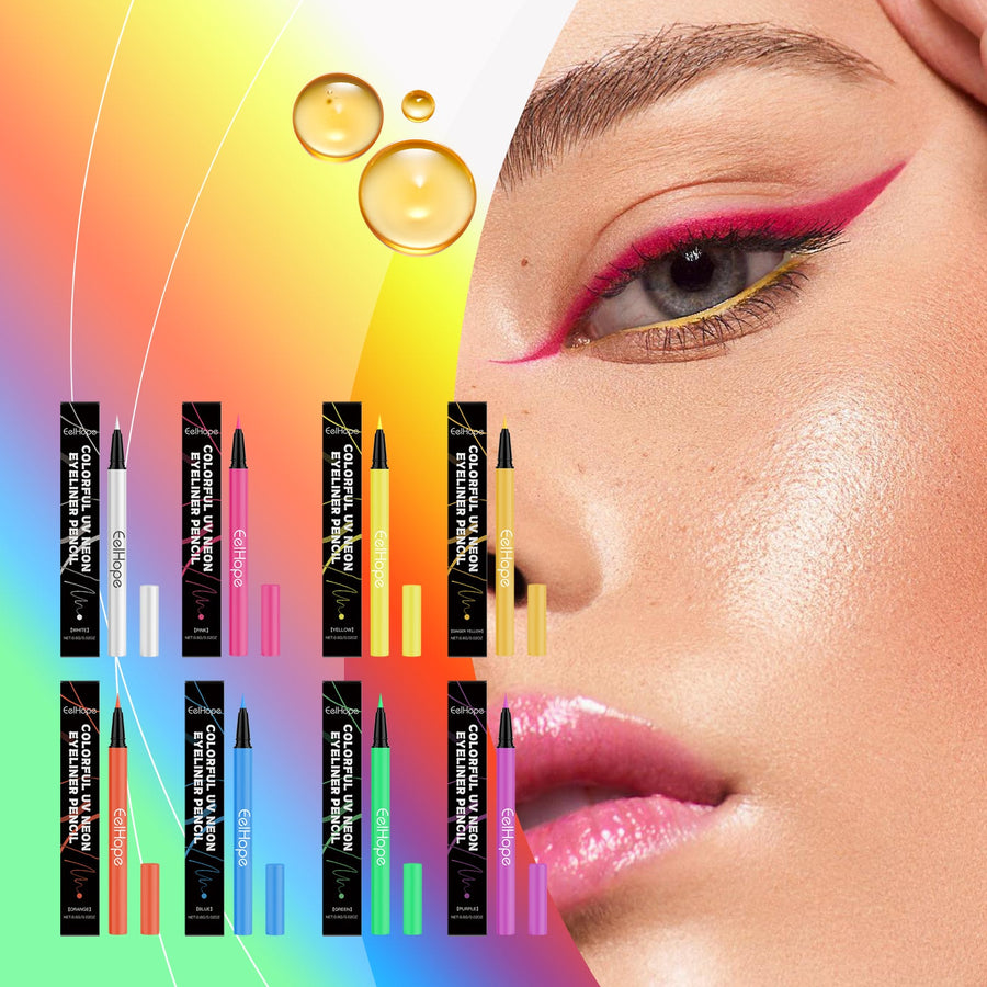 Neon Liquid Eyeliner Orange-Red For UV Party Makeup