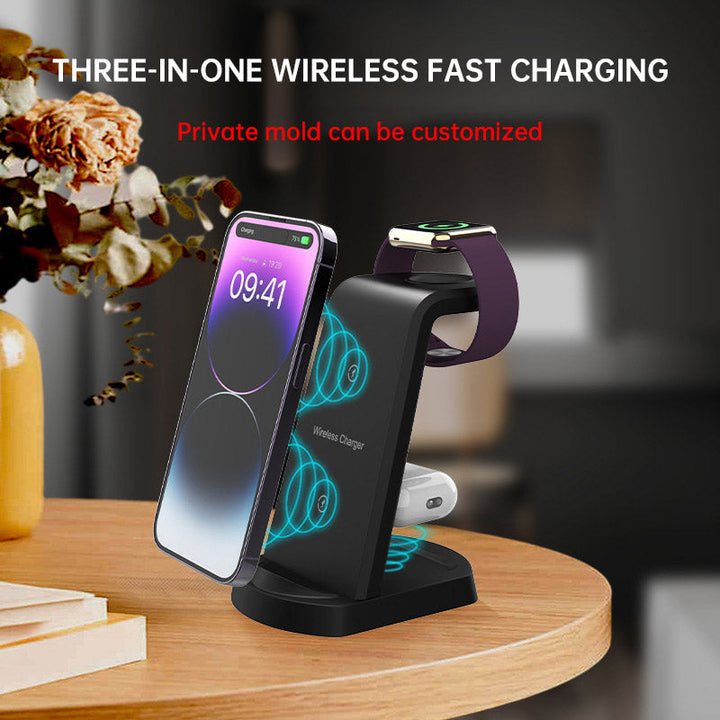 3-in-1 Wireless Charger Dock for Phone, Watch & Buds