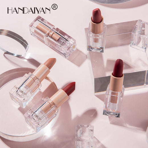 Ice Cube Matte Lipstick Set: Wearable Nude-to-Red Shades