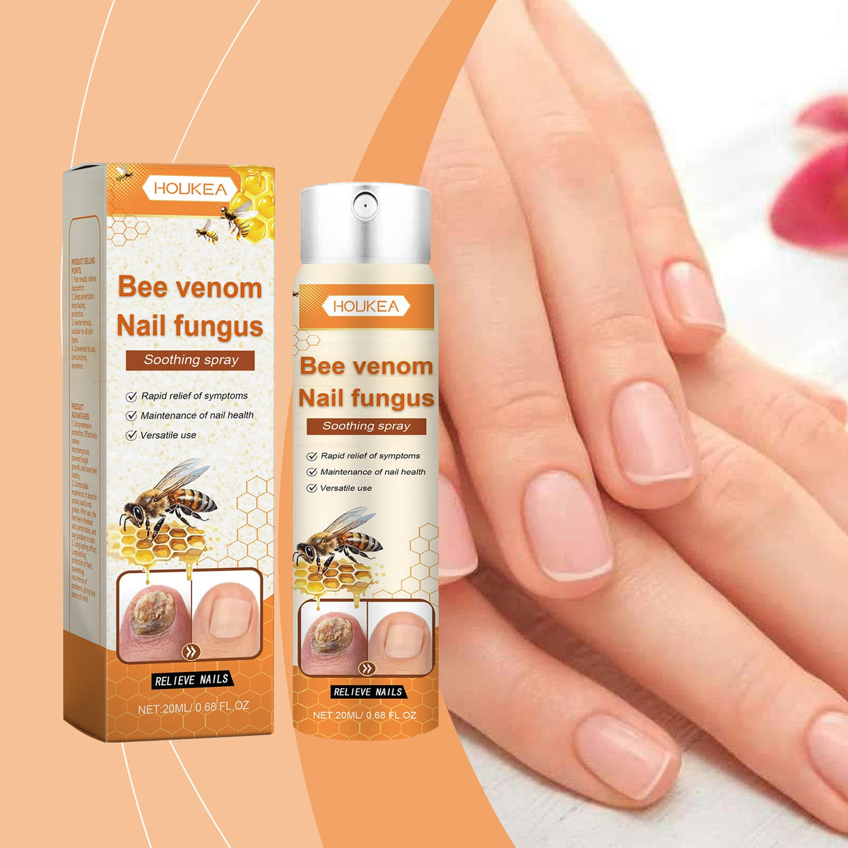 Bee Venom Nail Spray for Discolored Fungal Nails