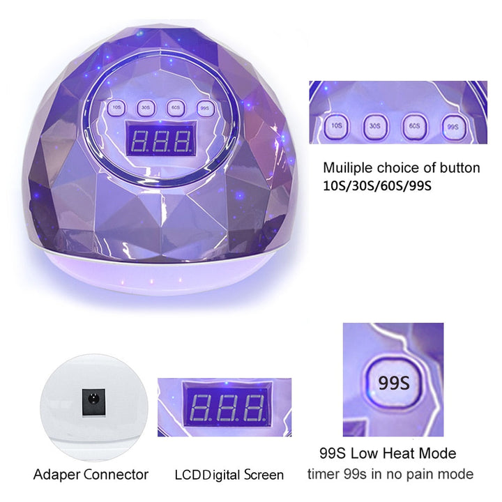 86W UV LED Nail Lamp — Professional Gel Curing in 10 Seconds