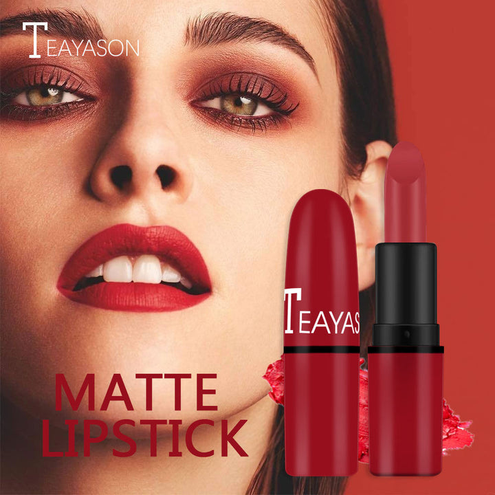 Matte Lipstick 12-Color Collection for Nude to Red Looks
