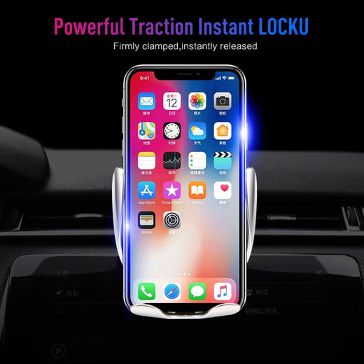 Wireless Car Charger Mount — Automatic Clamping & 10 W Qi