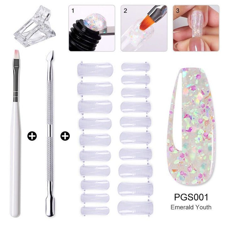 Gel Nail Extension Kit — Salon-Quality Cured Gel and Tips