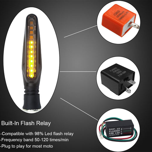 Motorcycle LED Turn Signals — Flowing Water Effect, IP68