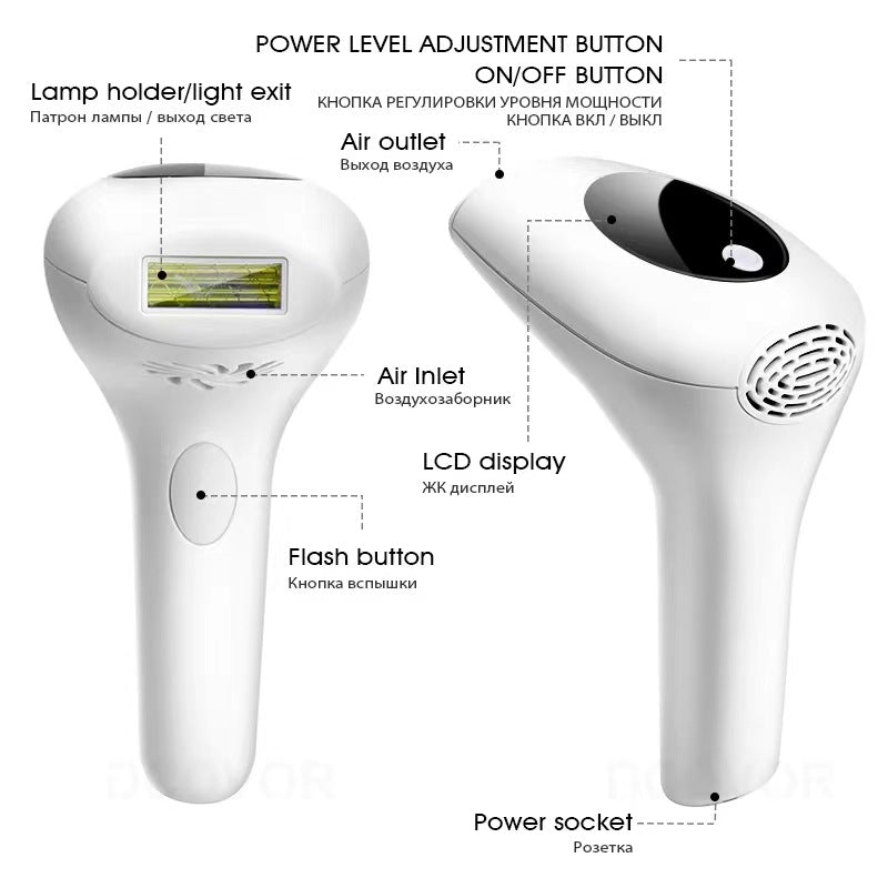 Detailed technical diagram labeling all components and buttons