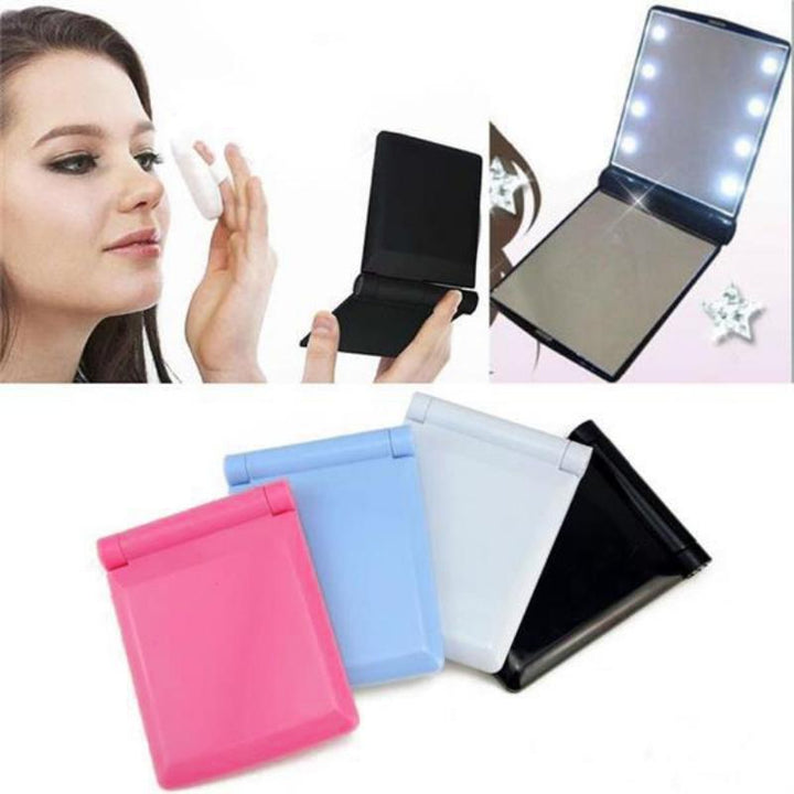 Compact LED Folding Mirror — Flawless Makeup Anywhere, 8
