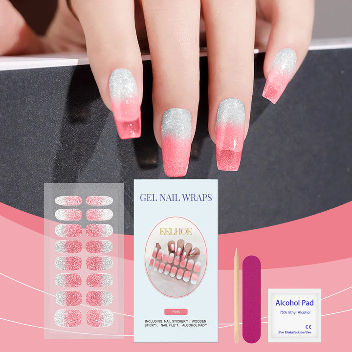 Semi-Cured Gel Nail Stickers - No UV Lamp Needed